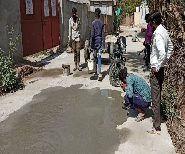 What is this quality: 24 lakh CC road crumbling in a month#sadri_pali