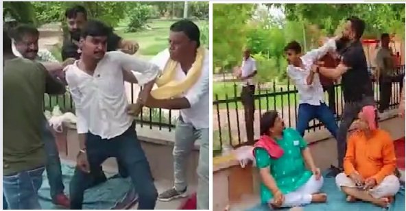 The youth who was protesting against the Municipal Corporation Mayor was beaten up