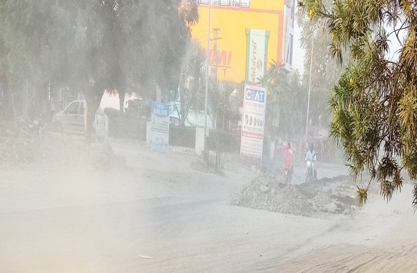 New road could not be built in Sirohi Diwali celebrated amidst clouds of dust