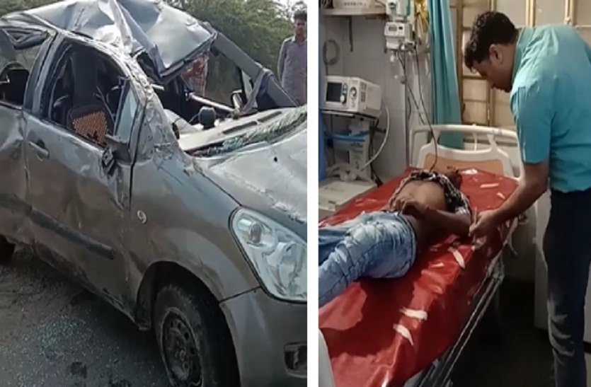 sirohi/Accident again on forelane: young man died due to overturning of uncontrollable car