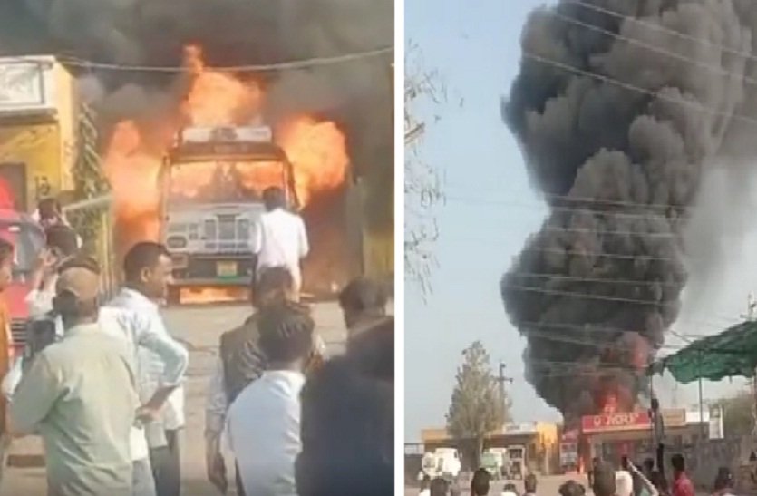 Sirohi/Pindwara fire in a tanker filled with biodiesel – driver and helper got scorched