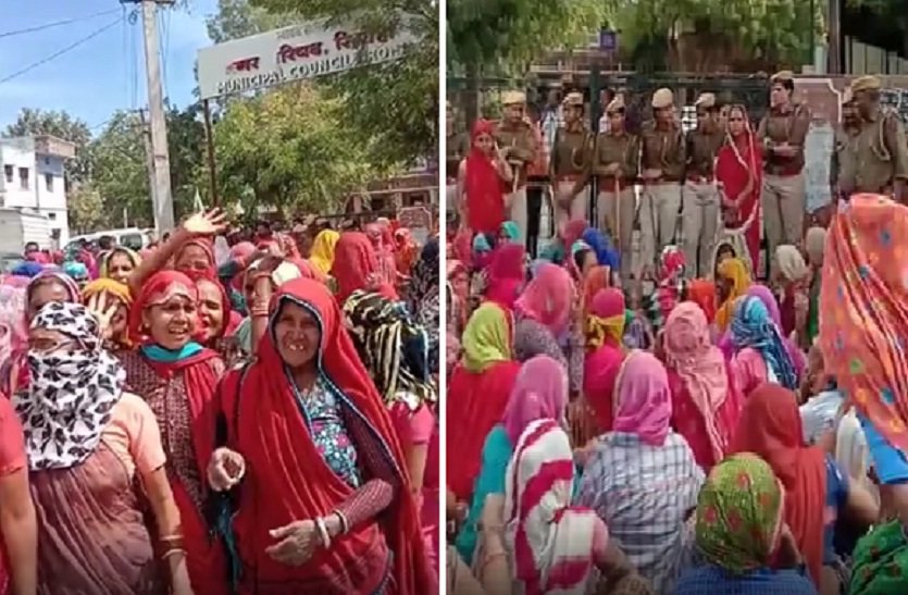 sirohi-Urban laborers accused of low honorarium - demonstrated