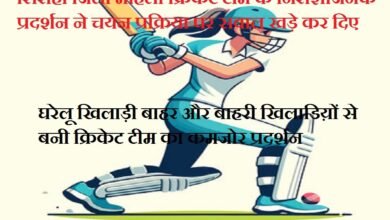 सिरोही जिला महिला क्रिकेट टीम के निराशाजनक प्रदर्शन ने चयन प्रक्रिया पर सवाल खड़े कर दिए The disappointing performance of the Sirohi district women's cricket team has raised questions about the selection process.