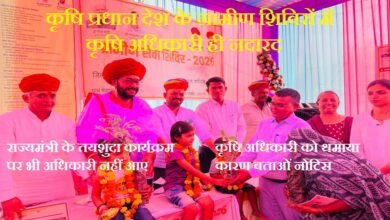 सिरोही. कृषि प्रधान देश के ग्रामीण शिविरों में कृषि अधिकारी ही नदारद - लाभकारी सेवा शिविरों की सार्थकता पर उठ रहे सवाल सिरोही. एसडीएम ने कालन्द्री सहायक कृषि अधिकारी दीपककुमार रेबारी को कारण बताओं नोटिस देकर तीन दिनों में स्पष्टीकरण मांगा Sirohi: Agricultural officers are notably absent from rural camps in this agrarian nation—raising questions about the efficacy of these beneficial service camps. Sirohi: The SDM issued a show-cause notice to Kalandri Assistant Agriculture Officer Deepak Kumar Rebari, demanding an explanation within three days.