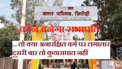 सिरोही नगर परिषद . तो क्या अनारक्षित वर्ग पर लगातार दूसरी बार तो कुठाराघात नहीं सिरोही नगर परिषद में कौन बनेगा सभापति- सिरोही में छह नामों पर चर्चा सिरोही. नगर परिषद में कांग्रेस को पूर्ण बहुमत मिलने के साथ ही बोर्ड बनना तय Sirohi Municipal Council: Is this a blow to the unreserved category for the second consecutive time? Who will become the Chairperson of the Sirohi Municipal Council? Six names under discussion in Sirohi. Sirohi: With the Congress party securing an absolute majority in the Municipal Council the formation of the board is certain.